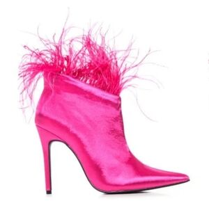 New - Pink Feather Booties